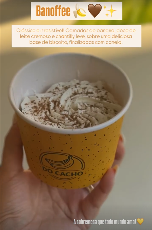 Banoffee com banana, doce de leite e chantilly