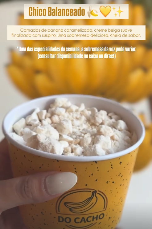Chico Balanceado servido em copo amarelo